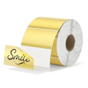 Etiquetas térmicas redondas transparentes personalizadas, círculo autoadhesivo, etiquetas térmicas transparentes, Rollo multiusos, pegatina Térmica Directa