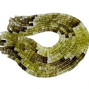 Cuentas de cuarzo natural genuino, corte alemán, facetadas en forma de rondel, tamaño 7mm, hilo de cuentas de piedras preciosas de 8 pulgadas de largo. - Product Image 1