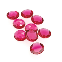 Wholesale Ruby Stone 7MM Round Flat Back Cubic Zirconia Rose Cut Loose Gemstone for Jewelry