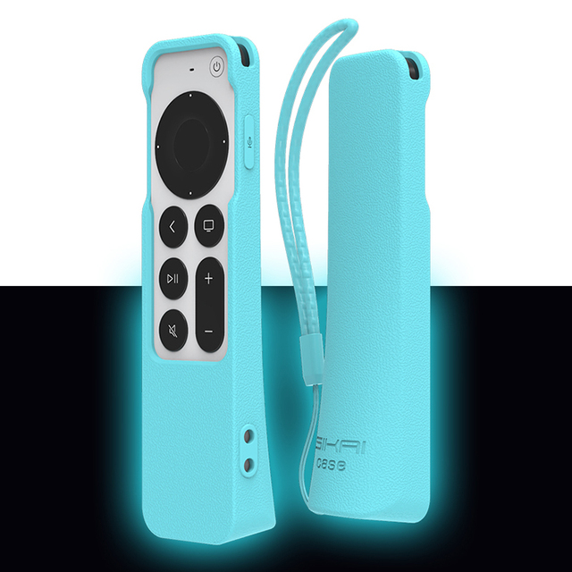 SIKAI Original Design Smart TV Remote Control Thicken Silicone Protective Cover for Apple TV 4K Siri Remote Cases with Lanyard