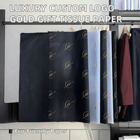 Papier de soie recyclé imprimé avec logo de marque de luxe bleu ciel personnalisé pour l'emballage cadeau, emballage design pour vêtements, fleurs