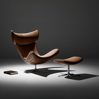 Chaise d'appoint en cuir véritable créative Boconcept Salon Villa Balcon Chaise longue Chaise design