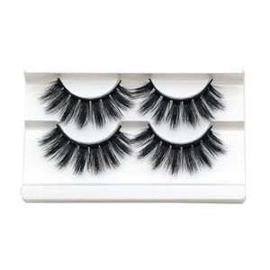 Plateau de 2 paires de faux cils naturels faits à la main multicouche profonde pour la simulation de tige - Product Image 4