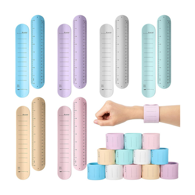 Universal Colorful Portable Easily Erasable Memo Notepad Wristband Bracelet Ruler Repeated Writing Silicone Snap Ring