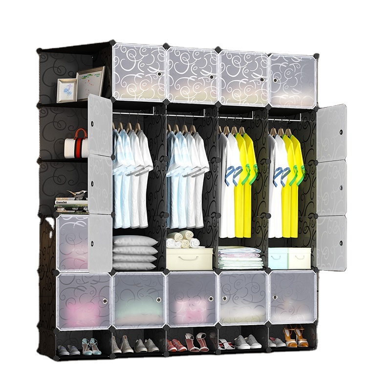 Oem новый модульный кубический пластиковый шкаф для спальни, шкаф для хранения, складной красочный детский шкаф