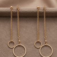 Boucles d'oreilles pendantes géométriques bohèmes pour femmes en laiton plaqué or faites à la main, accessoires élégants et tendance