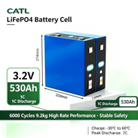 Batterie CATL 530Ah LiFePO4 3.2V, cellule LFP prismatique au lithium pour véhicule électrique, camion, bus, système de stockage d'énergie solaire, neuve