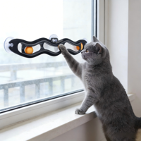 Jouet interactif pour chat avec boule sur rail en PVC, ventouses pour fenêtres et clochette, pliable, pour la stimulation du mouvement des chats - Vente en gros d'accessoires pour chats