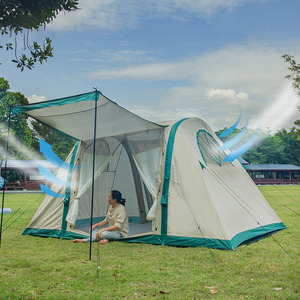 Randonnée en plein air <span class=keywords><strong>camping</strong></span> deux chambres tente familiale Village 13 tente automatique tente Bar à ressort - Product Image 5