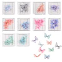 Breloques Papillon pour Ongles 3D en Maille Transparente avec Strass, Décorations d'Ongles Papillon pour Manucure DIY, Accessoires de Salon de Manucure