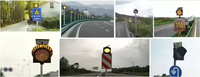 Panneau solaire Polisilicon jaune feu de circulation 170 pièces Led aluminium voyant d'avertissement solaire clignotant feu de signalisation