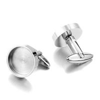 Base d'autocollant DIY en acier inoxydable, taille personnalisée, pour cabochon rond, diamètre 16 mm, profondeur 3 mm, pour attache de manchette à sertir