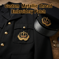 Fabricant de badges uniformes personnalisés OEM avec broderie en fil métallique or et argent