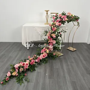 Garland Flower Arrangement Artificial Table Runner Floral Wedding Flower Runner Row For Wedding