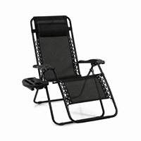 Fauteuils de relaxation zéro gravité NBT Outdoor, chaises pliantes de patio avec coussin et porte-gobelet pour jardin, plage, piscine et loisirs