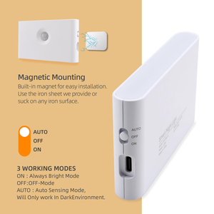 Luces Nocturnas Recargables con Sensor de Movimiento Magnético, de Encendido/Apagado Automático del Anochecer al Amanecer, para Pasillos, Cocinas, Habitaciones Infantiles, Gabinetes LED - Product Image 5