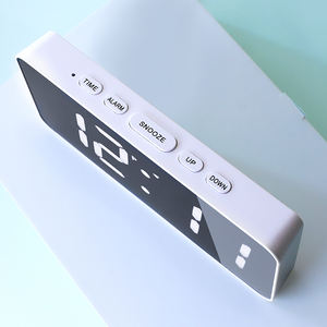 Horloge numérique LED intelligente de bureau, surface <span class=keywords><strong>miroir</strong></span> atomique, réveil, heure électronique, date, température intérieure, <span class=keywords><strong>3</strong></span> ensembles, utilisation à domicile, chambre à coucher - Product Image 5