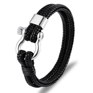 Black Braided Hemp <b>Rope</b> <b>Bracelet</b> Lock Clasp Punk Adjustable Men Fashion Wrist Jewelry Gift For Male - Product Image 2