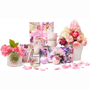 Conjunto de regalo de Navidad con diseño de flores de nuevo estilo promocional <span class=keywords><strong>para</strong></span> amante, novia, esposa, mamá, cestas de regalo de spa de cumpleaños personalizadas <span class=keywords><strong>para</strong></span> mujer - Product Image 1
