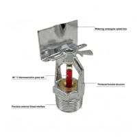 K115 68 degrés, bulbe en verre rouge, chromé, ZSTBS DN20, sprinkler horizontal à couverture étendue pour la lutte contre l'incendie, à fixation murale latérale