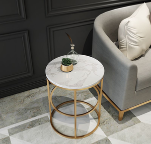 Bàn Trà Nhỏ Bằng Đá Cẩm Thạch, Cạnh Giường Ngủ, Bàn Tròn Nhỏ, Cạnh Ghế Sofa, Phòng Khách Đơn Giản, Cạnh Một Vài Sofa - Product Image 3