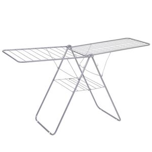 Séchoir à <span class=keywords><strong>linge</strong></span> métallique multi-usages pour intérieur et extérieur, avec ailes réglables, pliable, autoportant - Product Image 5