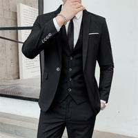 Costume Homme 3 Pièces 2026 : Veste + Gilet + Pantalon – Style Européen et Américain, Idéal pour Mariage et Tenue Professionnelle Formelle
