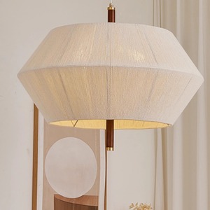 Japanese <b>Style</b> Chandelier Woven Cotton Thread Solid Wood Round E27 LED Light 30cm 45cm 60cm For Bedroom Study Tea Room - Product Image 1