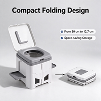 Toilette de camping pliable portable en PP, légère et pliable, pour les voyages en plein air, les situations d'urgence, la voiture, le camping-car, la randonnée, l'escalade