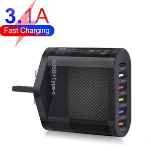 <b>Type</b>-<b>C</b> QC3.0 5-Port 35W Multi-Region Travel Charging Head with 3.1A Fast Charger for Cell Phones - Product Image 1