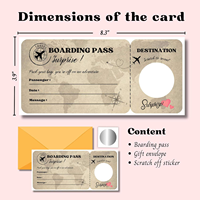 Carte à gratter personnalisée pour jeu, cadeau DIY, ticket d'anniversaire, ticket de voyage surprise à gratter, carte d'embarquement pour fête