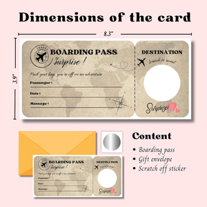 Gouden Kraskaart Cadeau Doe-Het-Zelf Verjaardagscadeau Ticket Verrassing Crass Off Folie Reisticket Instapkaart Voor Kinderen Volwassenen - Product Image 6