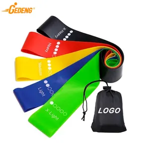 GEDENG Custom Printed 60cm circonferenza Yoga Workout Gym esercizio Fitness 5 pezzi Butt Hip Latex Resistance Mini Band