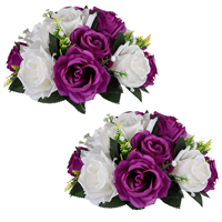 Grands centres de table romantiques en fleurs de soie pour mariage, arrangement de boules de fleurs artificielles violettes et blanches, décoration de Noël