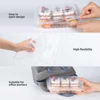 YANGRUI - Contenedores de Plástico Transparente con Tapa Abatible de 9x9, Cajas de Plástico PP Desechables para Almuerzo, Ensaladas, Frutas, Delicatessen, Comida para Llevar de Supermercado