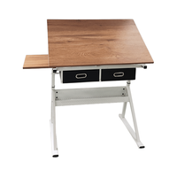 Table à dessin pour architectes multifonctionnelle, inclinable, à angle réglable, avec 2 rangements et manivelle