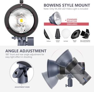 Neewer Q300 300ws 2.4 Gam ngoài trời Studio flash với Q nhỏ gọn không dây kích hoạt 7800mAh Li ion Battery Powered ánh sáng nhấp nháy - Product Image 6