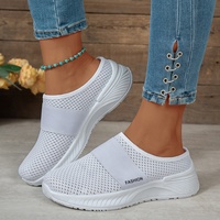 Sepatu Sneakers Kasual Wanita Tanpa Tali, Bahan Bernapas, Sol PVC Ringan, Dapat Dicuci Mesin, Mudah Dibersihkan, Nyaman untuk Semua Musim