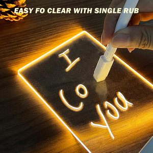 กระดานโน้ตอะคริลิค ABS โปร่งแสงสูง DIY ไฟตกแต่งวันหยุด ไฟ LED สร้างสรรค์สำหรับห้องนอน ไฟกลางคืนแบบ USB พร้อมปากกา - Product Image 3
