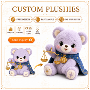 Ensemble de jouets en peluche personnalisés 12 signes du zodiaque, super doux, certifiés CE, adorables poupées en peluche constellations, fabricant OEM ODM, signe astrologique - Product Image 2
