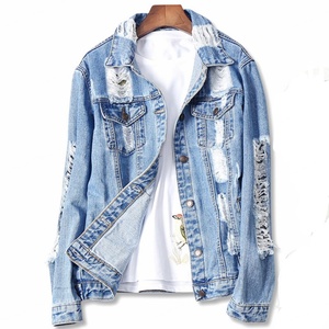 Veste en jean surdimensionnée style boyfriend personnalisée pour femme, veste en jean unie délavée - Product Image 1
