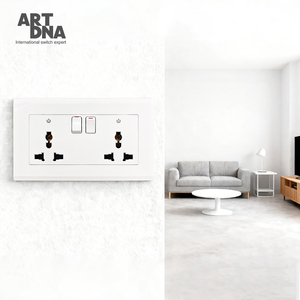 Prise murale électrique universelle double ARTDNA 16A 250V avec interrupteur et voyant néon - Product Image 3