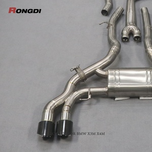 Système d'échappement Valvetronic haute performance en titane avec embouts noirs brillants pour BMW X3M F97 X4M F98 S58 3.0T - Product Image 4