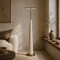 Lampadaire en pierre moderne rétro, grande base en résine texturée, abat-jour en tissu, LED, salon, E27