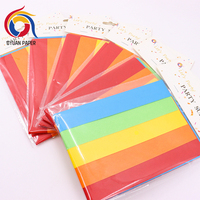 Feuilles de papier de soie de carte de feuille de construction colorées en PE biodégradable sérigraphie emballage cadeau de bouquet de fleurs sur un côté