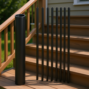 Barandillas de aluminio para escaleras de 36 pulgadas, color negro mate, espigas huecas para barandilla de terraza, diseño moderno, a prueba de agua - Product Image 2