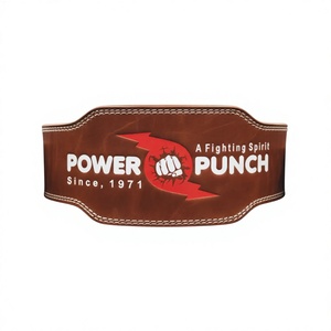 Genuine Cowhide Leather POWER PUNCH Unisex <b>Weight</b> <b>Lifting</b> <b>Belt</b> Lumbar Back Support Powerlifting Heavy Duty 10mm Thick Buckle - Product Image 1