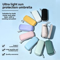 Nouvelle Ombrelle Manuelle Ultra-Légère Anti-UV, Compacte à Six Plis, Revêtement Noir, Portable, Double Usage Soleil/Pluie