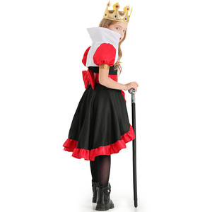 Disfraz Infantil de Reina de Corazones, Vestido de Cuento de Hadas con Temática de Póker para Niñas, Conjunto de Corona y Collar, Ropa para Actuaciones de Halloween - Product Image 5