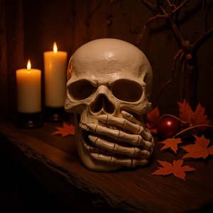Decorazione per Scrivania di Halloween, Oggetto Scenico per Feste, Resina, Tema Giorno dei Morti, Ornamento 'Non Guardare Non Parlare' in Scatola di Carta Kraft - Product Image 2